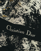 "Christian Dior" 80's-90's Artful abstract silk scarf