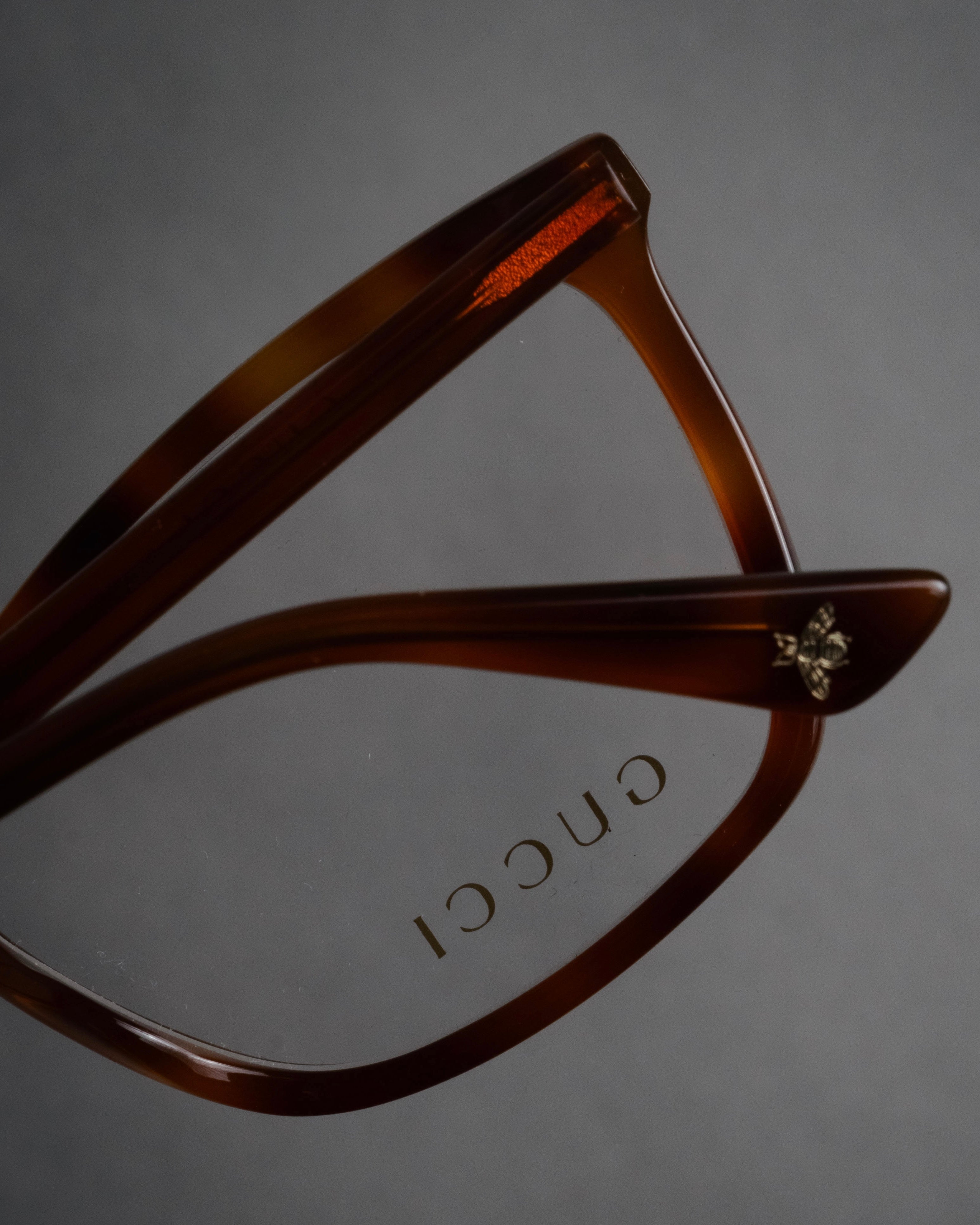 “GUCCI” 2017-2022 Bee motif havana eyeglasses