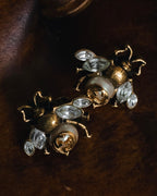 "GUCCI" 10’s Bee crystal pearl pierces