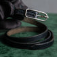 "HERMES" Single pin buckle leather narrow belt