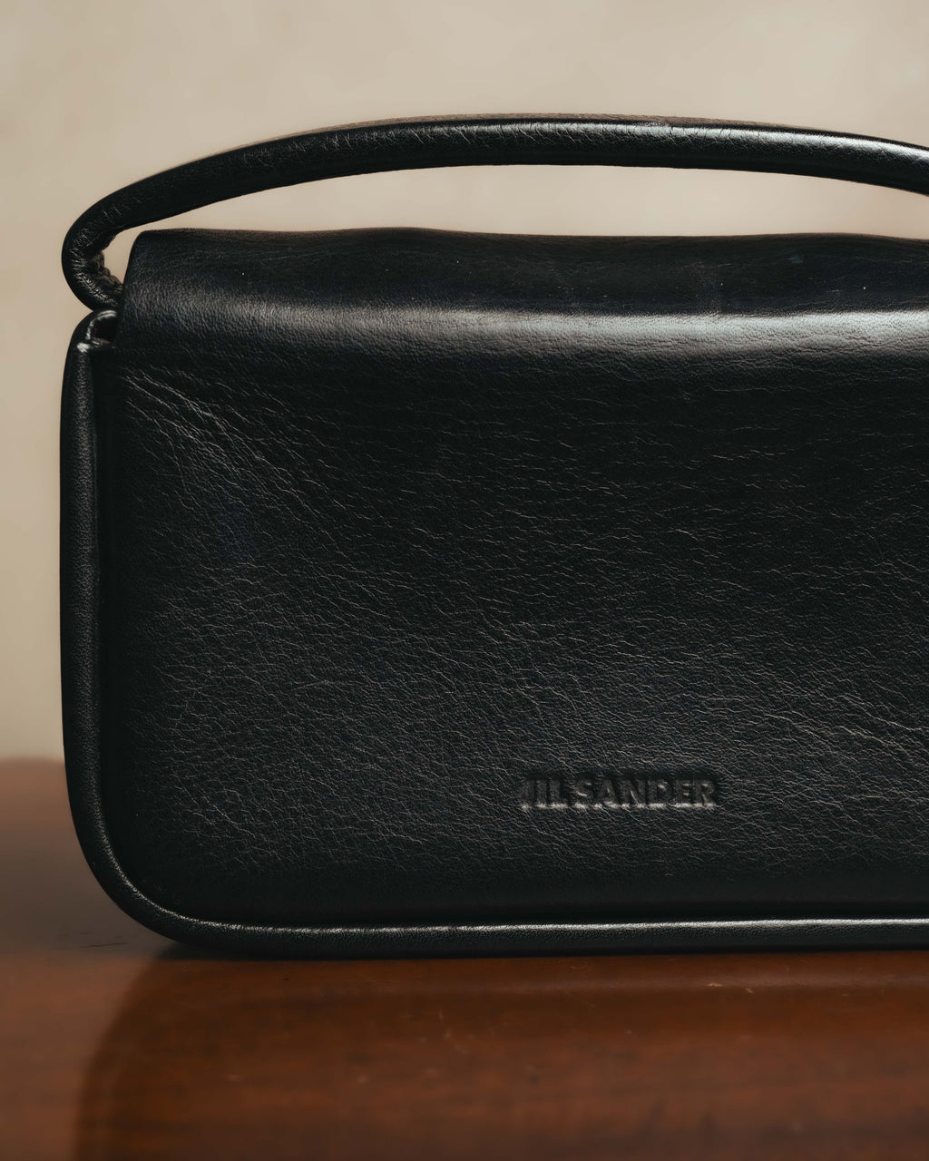 -SPECIAL- "JIL SANDER" 90's-00's Sculptural metal plate leather top handle handbag