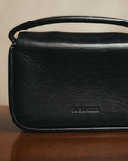 -SPECIAL- "JIL SANDER" 90's-00's Sculptural metal plate leather top handle handbag