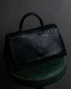 "FENDI" Hand stitched design leather hand bag