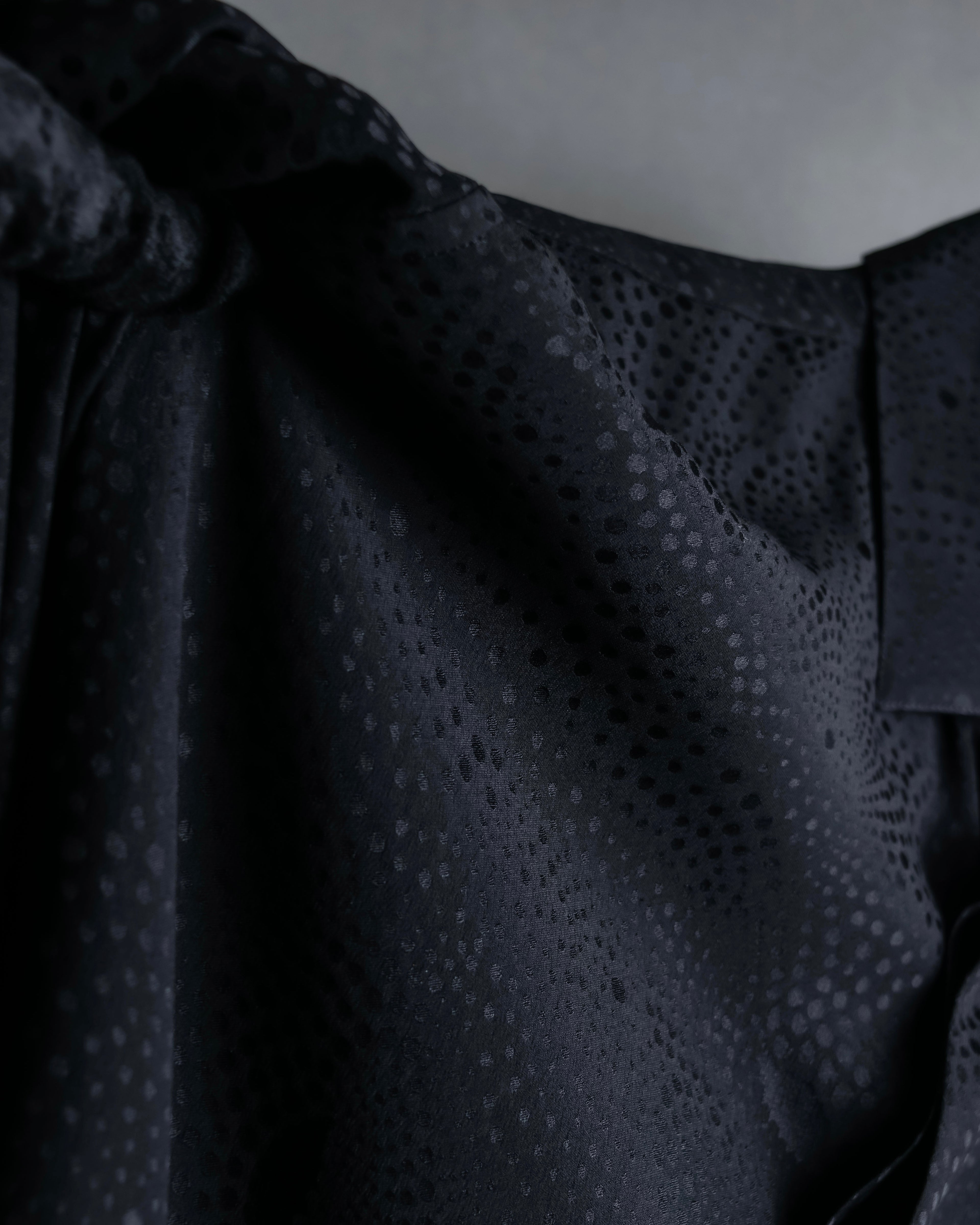 "Saint Laurent" Jacquard pattern silk satin shirt