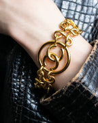 "1993's CHANEL" Coco mark motif gold bracelet