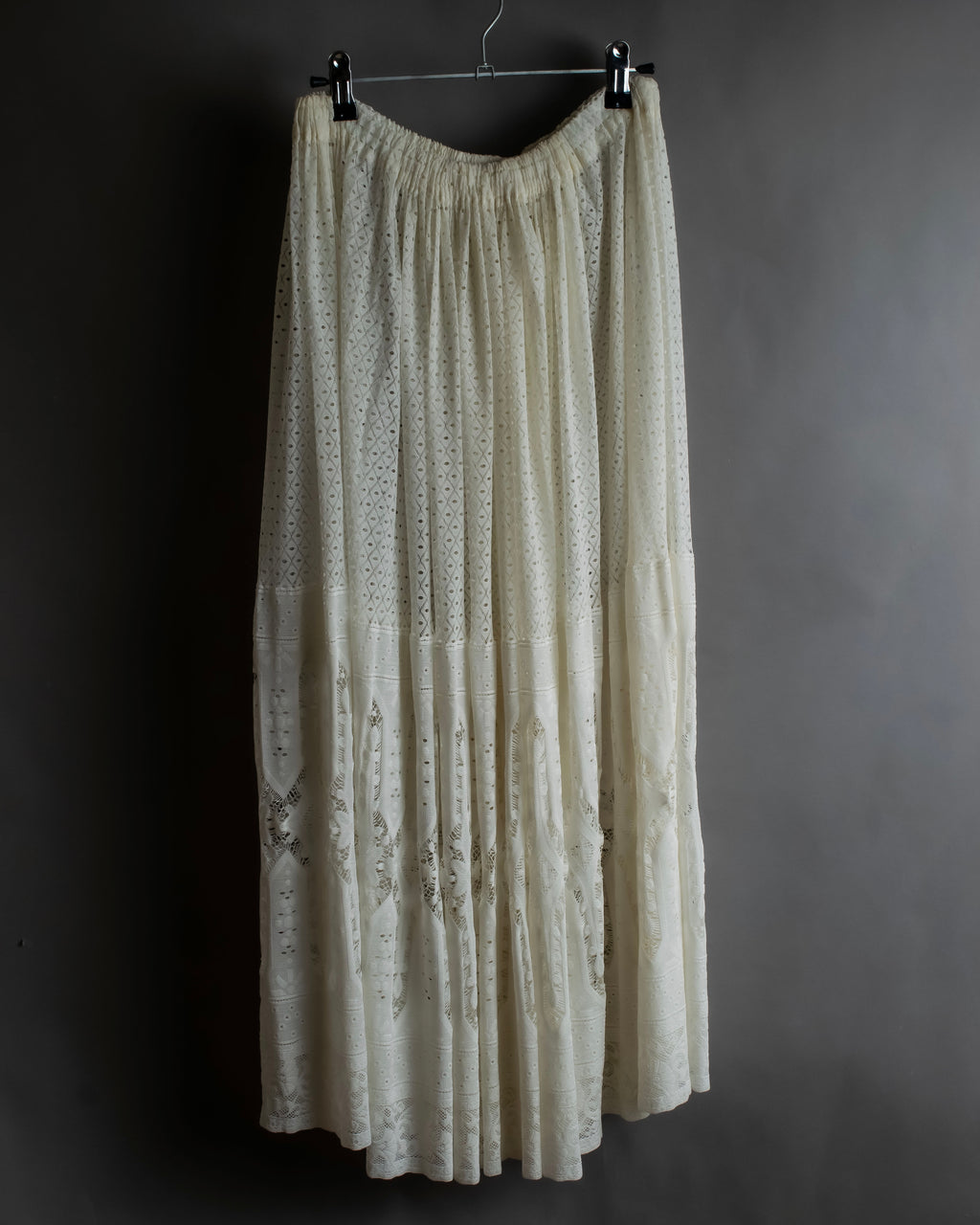 "YOHJI YAMAMOTO" 1992SS eyelet cutwork lace design long skirt