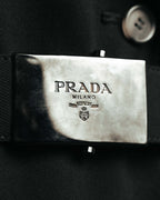 "PRADA" 00's-10's Belted double-breasted wool coat