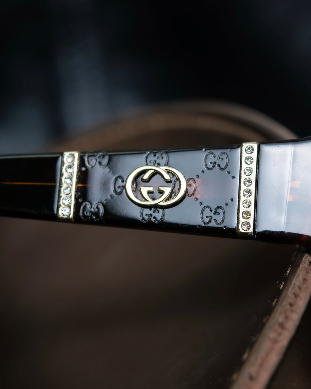 "GUCCI" Dark brown GG accent sunglasses