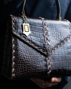 "YVES SAINT LAURENT" Crocodile pattern stitching handbag