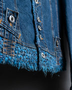 “D&amp;G” Tweed attached bijou button denim jacket