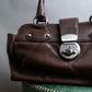 "Max Mara" Silver accents diamond shaped stitching leather boston bag