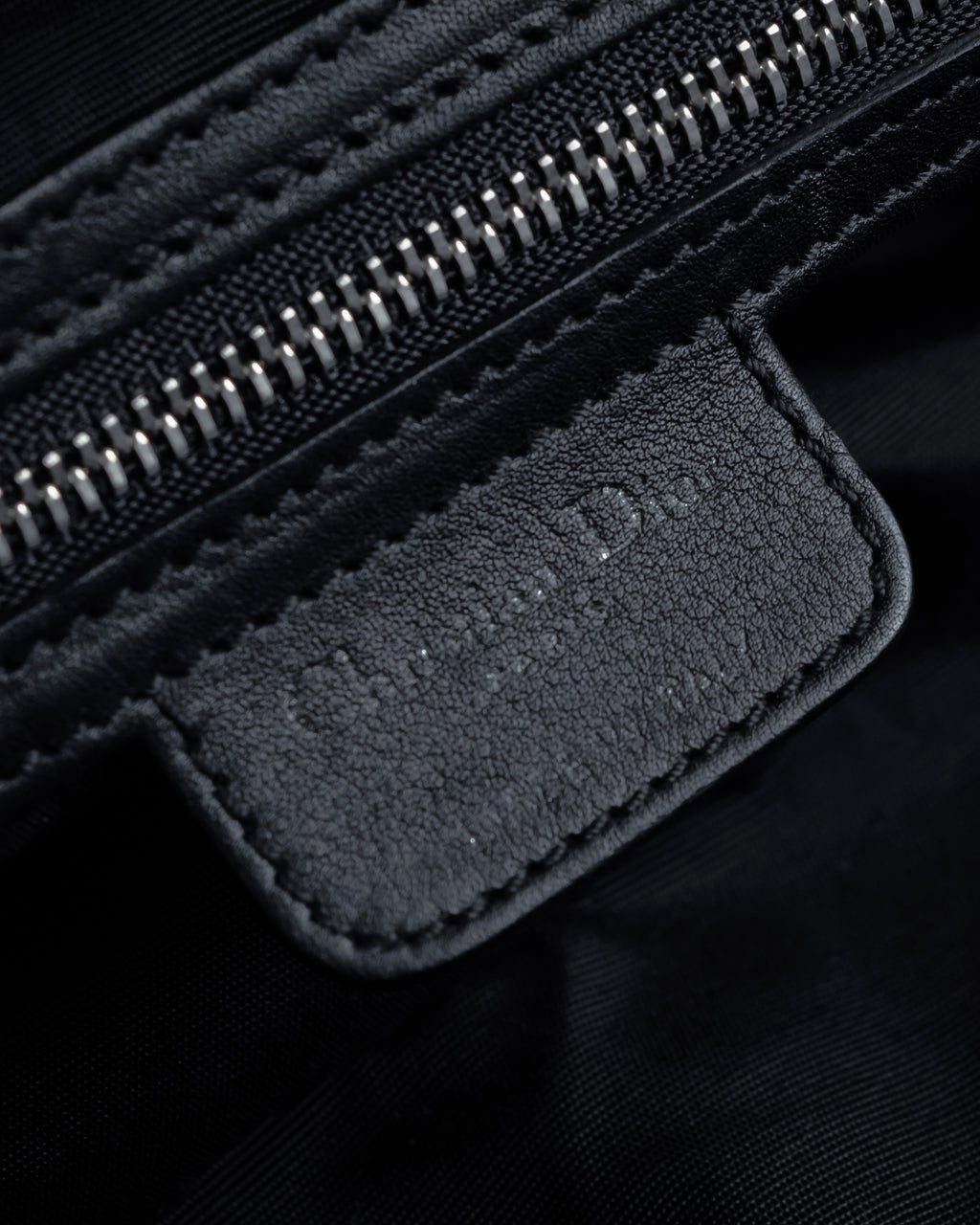 "Christian Dior" CD motif charm design gathered leather hand bag