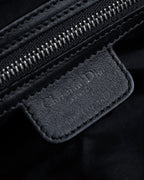 "Christian Dior" CD motif charm design gathered leather hand bag