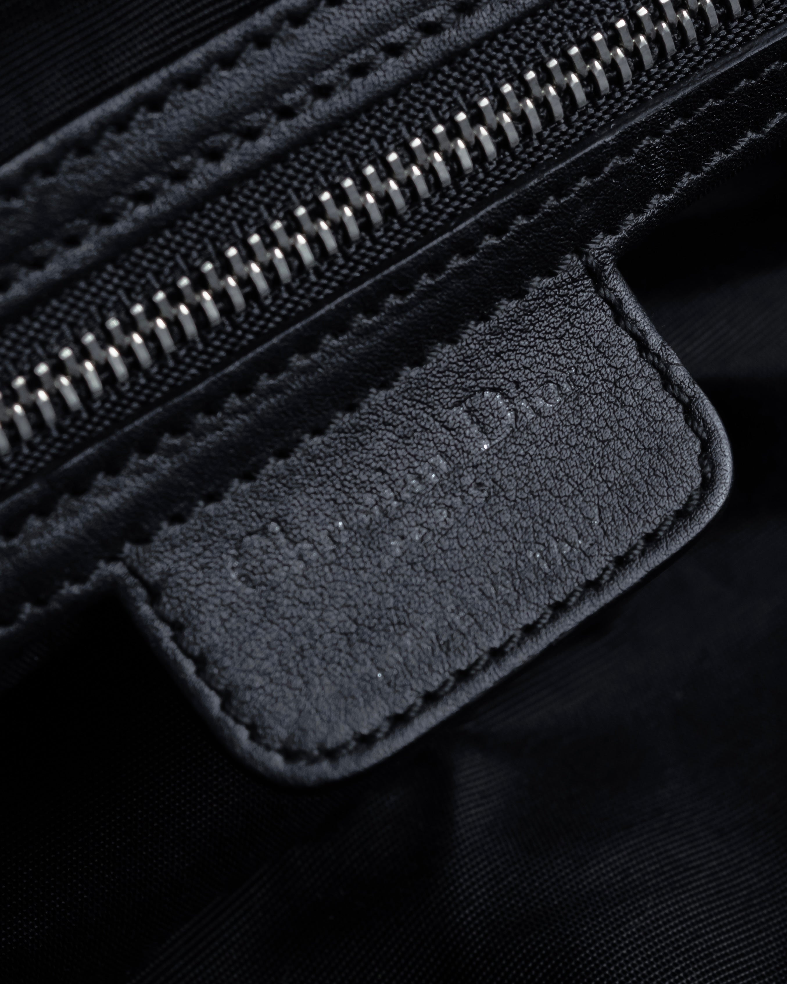 "Christian Dior" CD motif charm design gathered leather hand bag