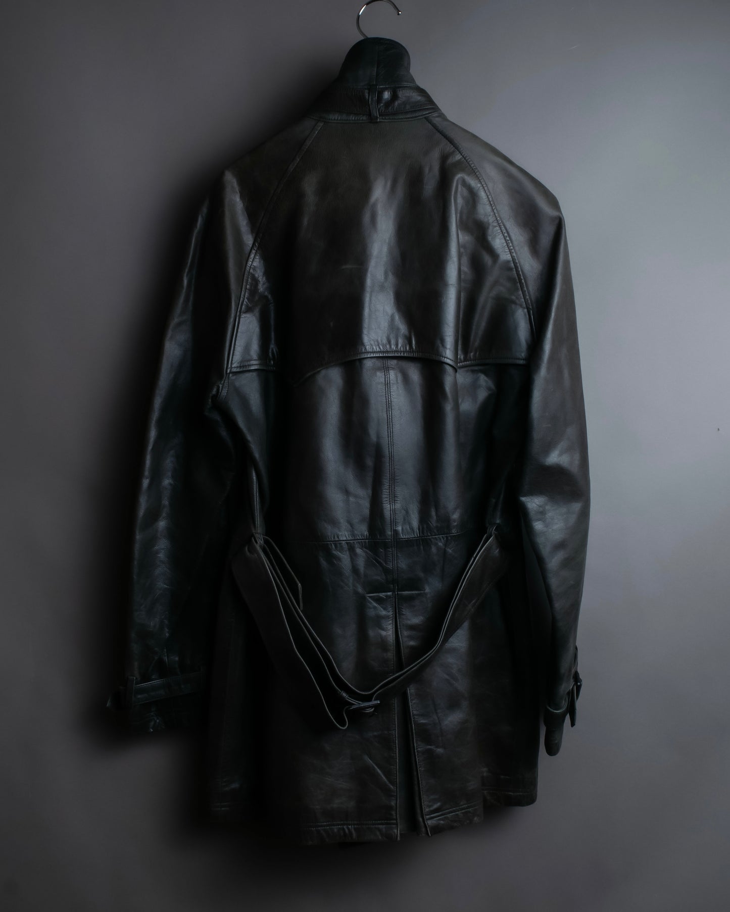 "PAUL SMITH" Military detail double-breasted sheepskin leather coat