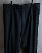 "MAISON MARGIELA" Side cross fringe design wool tapered slacks