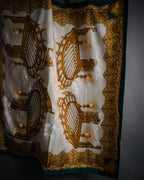 “Christian Dior” 80’s-90’s Baroque lamp motif silk scarf