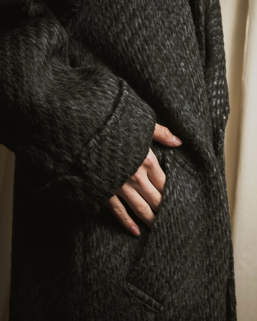 Abrigo de mezcla de mohair de doble botonadura de los años 90 de Christian Dior MONSIEUR