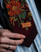 "GUCCI" Flower motif vintage logo design silk neck tie