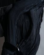 "PRADA" Gathered ribbon design puff sleeve dress