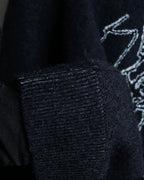 "Saint Laurent" Handsome face embroidery mohair blend oversized knit