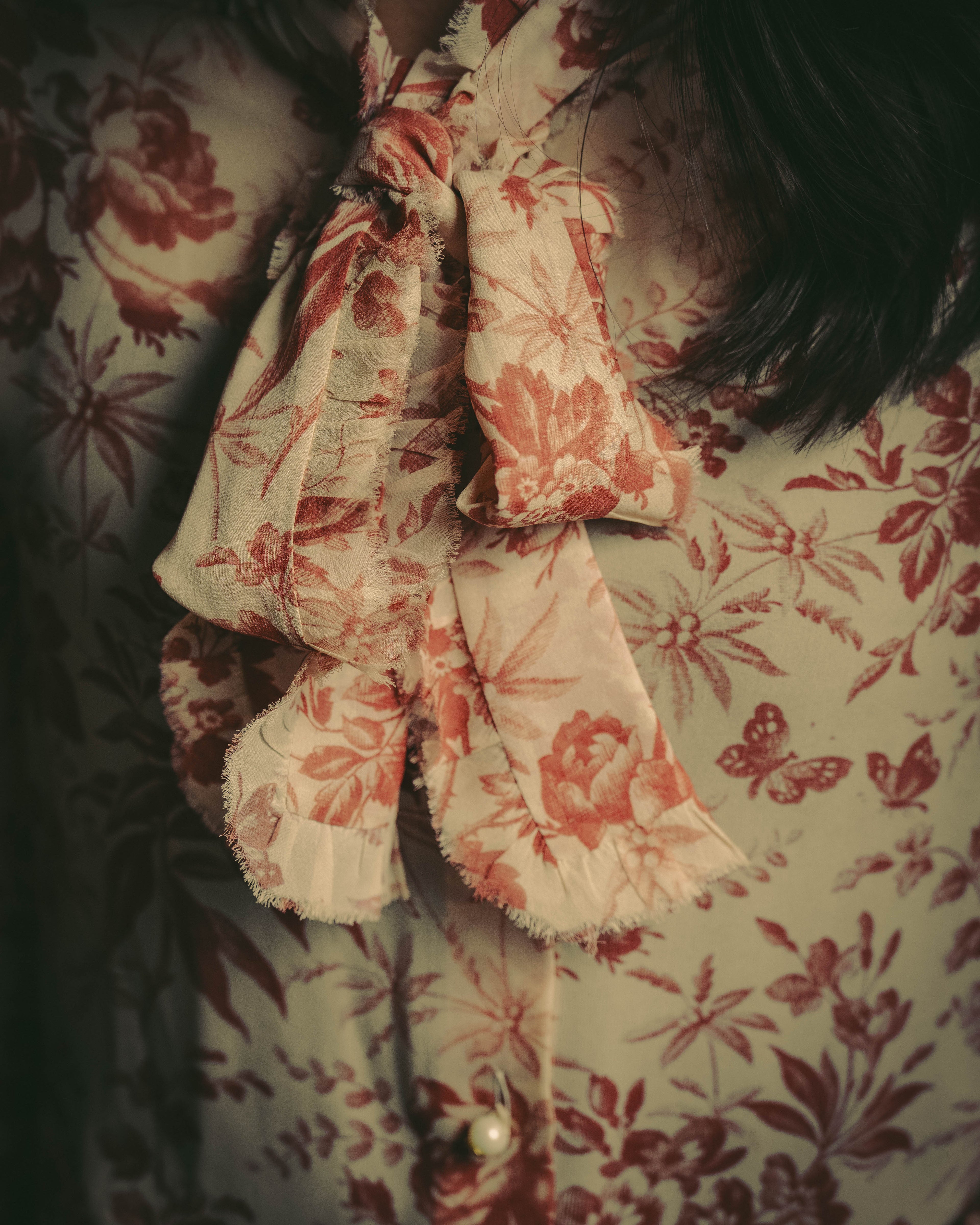 -SPECIAL- "GUCCI" 2010's-20's Romantic floral ruffle blouse