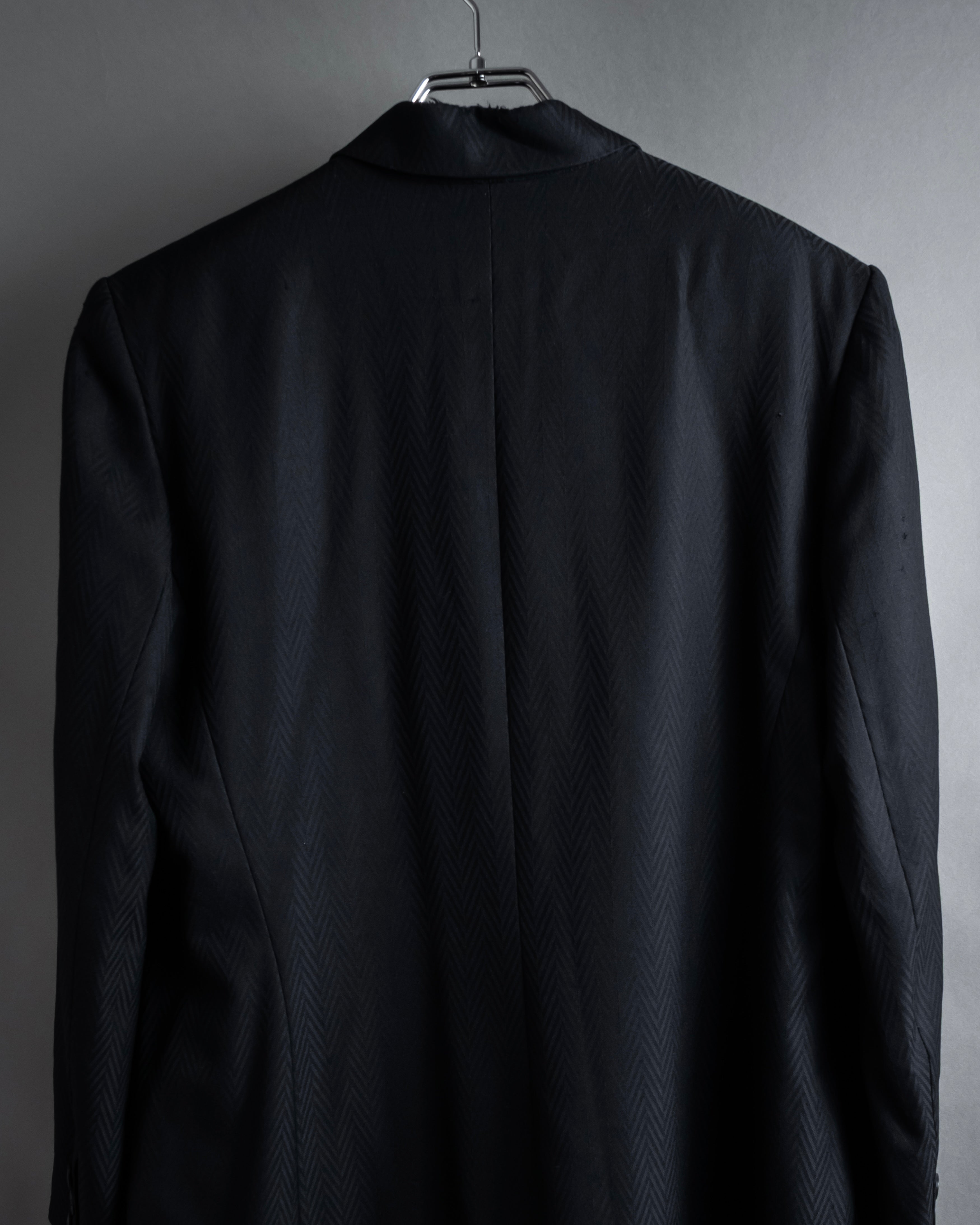 “Christian Dior” 90’s sculpted herringbone chester coat