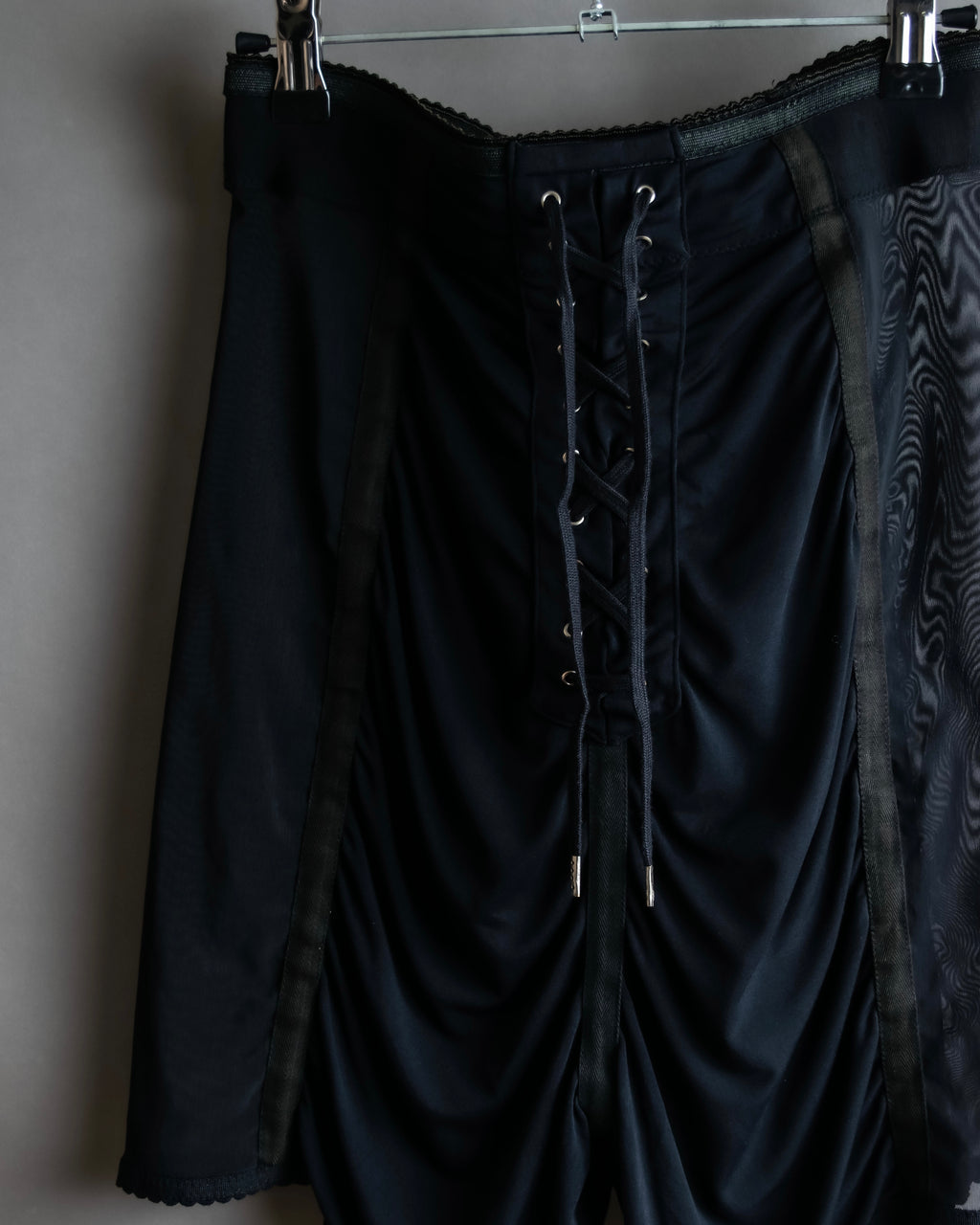 "JEAN PAUL GAULTIER MAILLE FEMME" Sheer shirring design design half pants