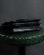 "YVES SAINT LAURENT" Straight ridge design square forum leather bag