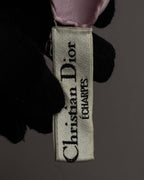 "Christian Dior" Typography logo geometric motif silk scarf