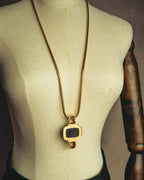 "Christian Dior" 1974 Sculptural black pendant necklace
