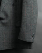 -MOOD MILLÉSIMES- 80’s-90’s Prince of Wales check wool double-breasted setup suit