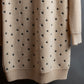 "Christian Dior" Star print frill detail cable knit tunic pullover