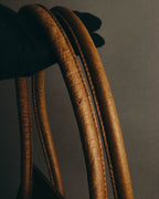 “GIOVANNI VALENTINO” Structured ostrich top handle bag