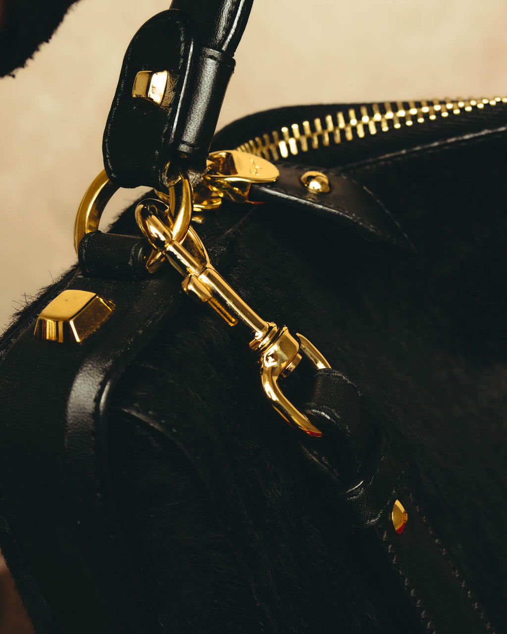"Salvatore Ferragamo" 90's-00's Textured calf hair shoulder bag