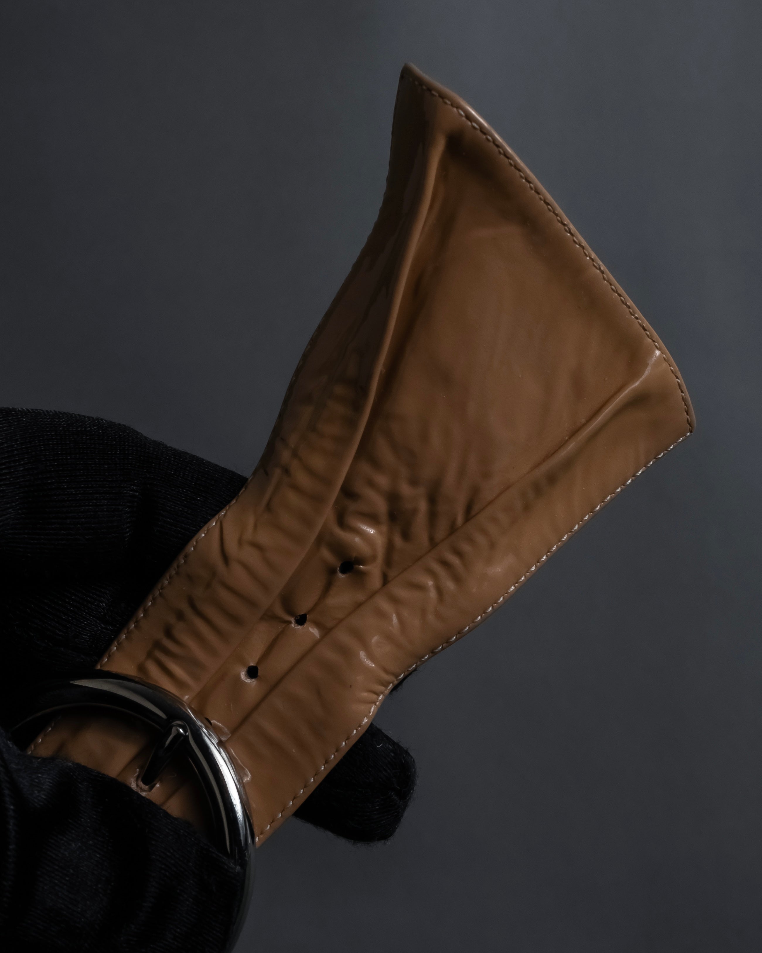 "Dior" Cutting design patent leather pointed toe pumps