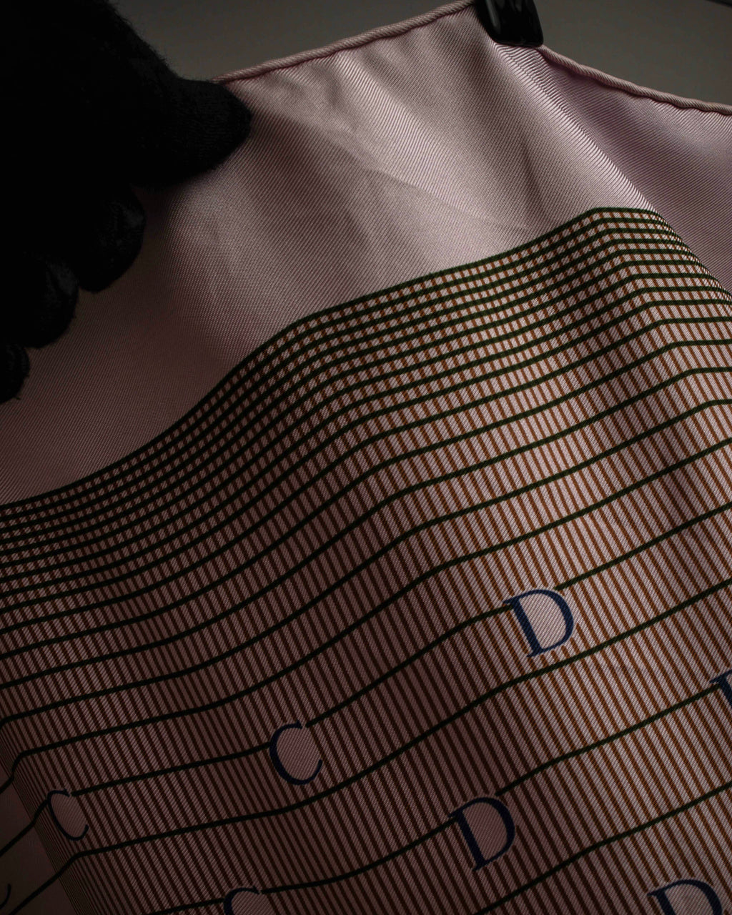 "Christian Dior" Typography logo geometric motif silk scarf