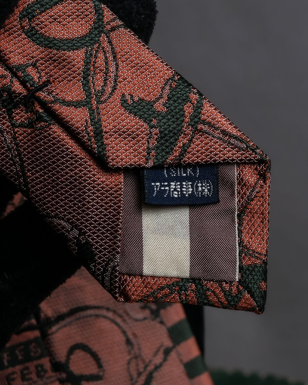 "JEAN PAUL GAULTIER HOMME" Drawing camouflage design silk neck tie