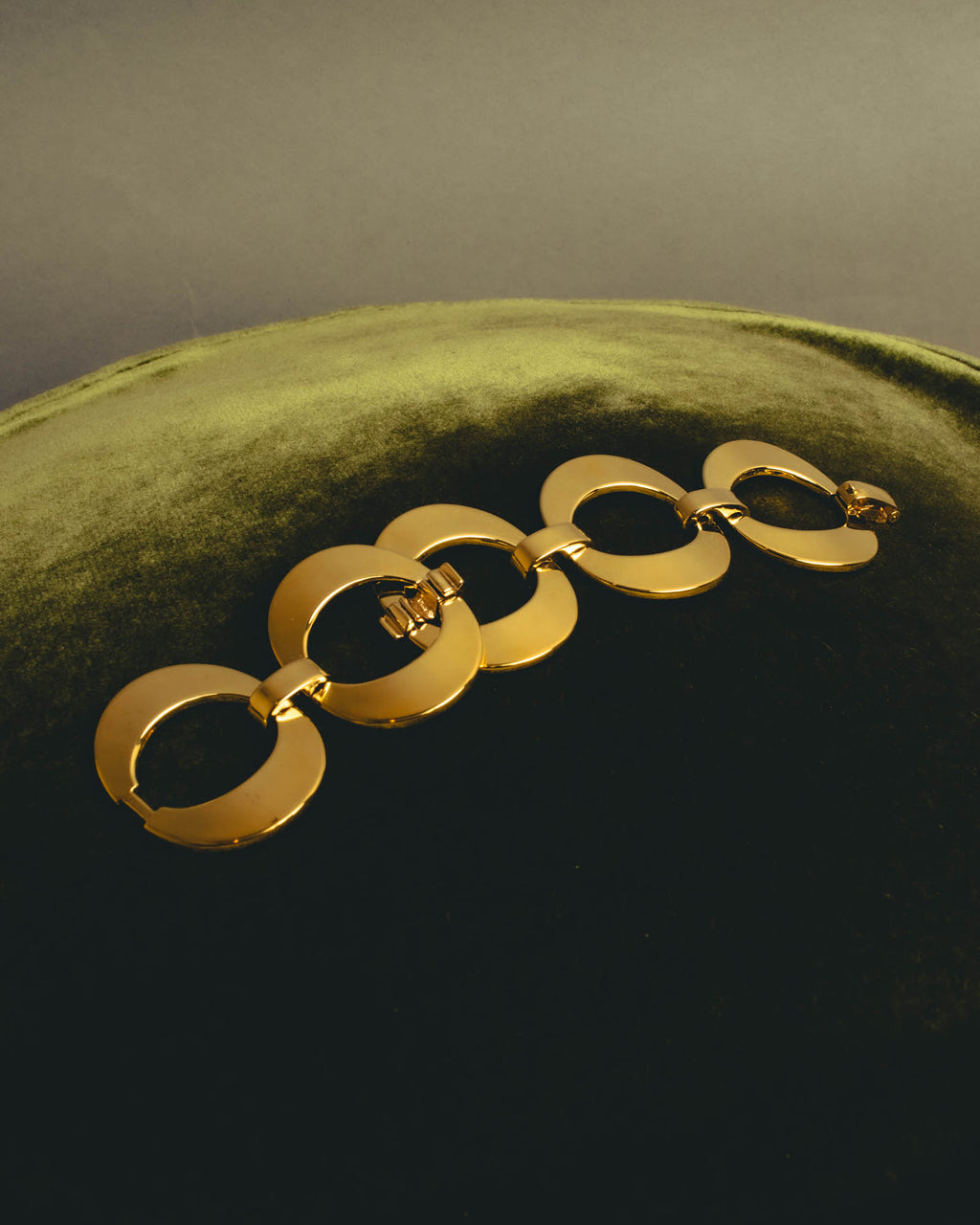 "Christian Dior" 80's-90's Sculptural gold tone link bracelet