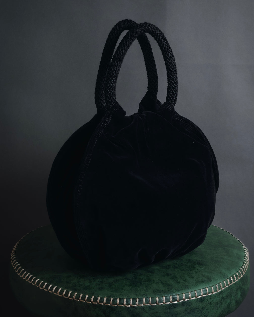 "LOEWE" Late 80s-Early 90s velvet knot tassel handbag