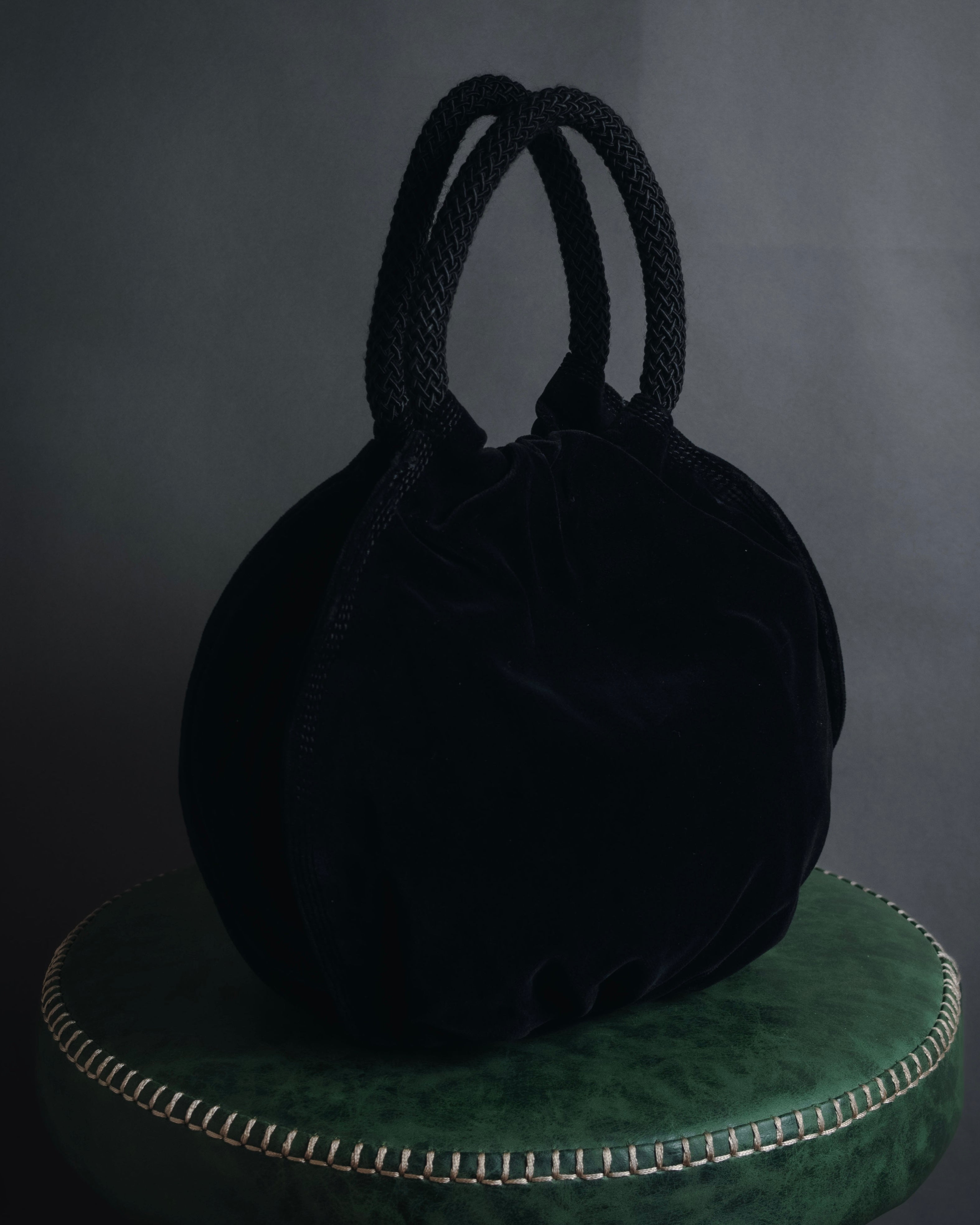 "LOEWE" Late 80s-Early 90s velvet knot tassel handbag