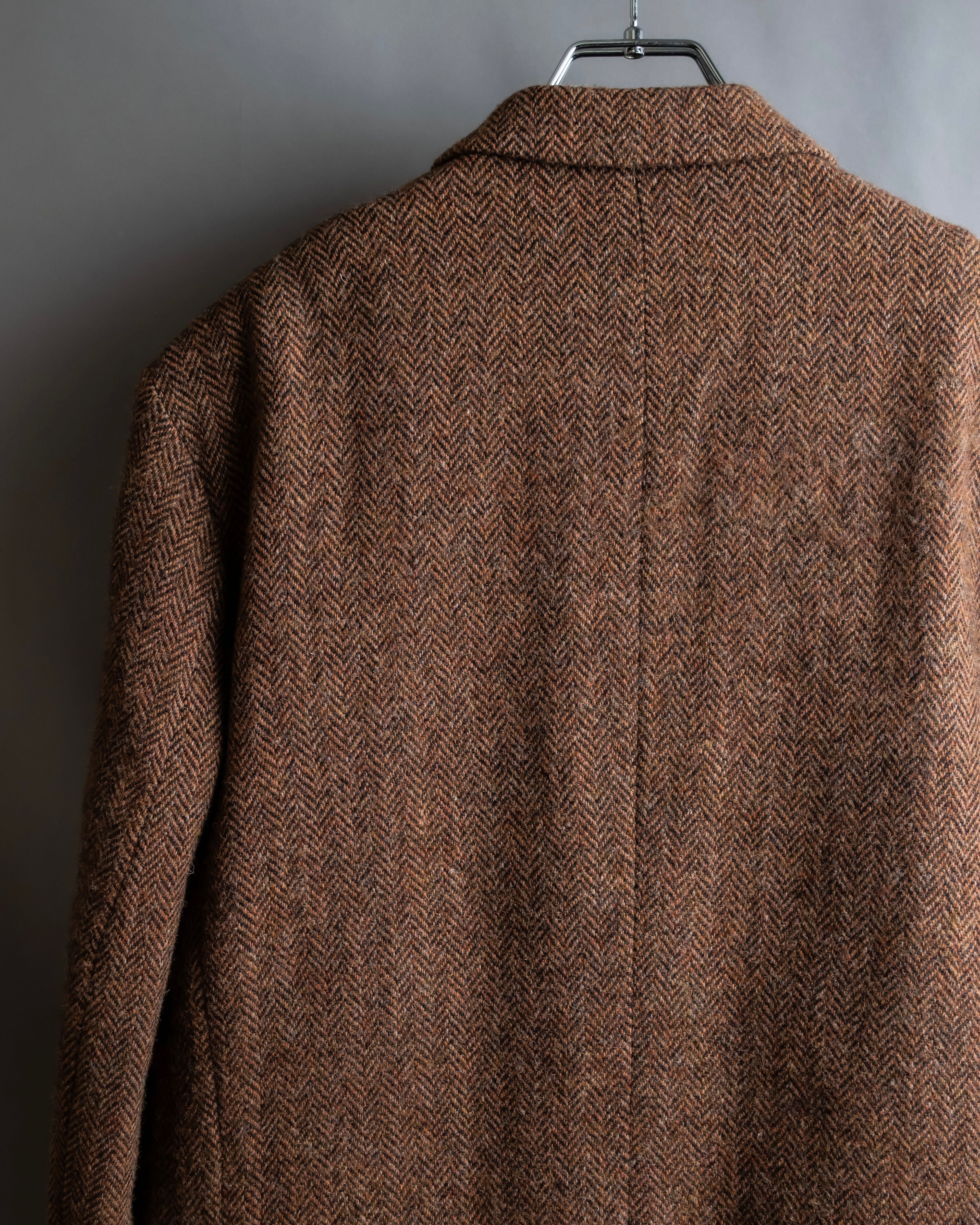 "HARRIS TWEED" Oversized herringbone tailored jacket