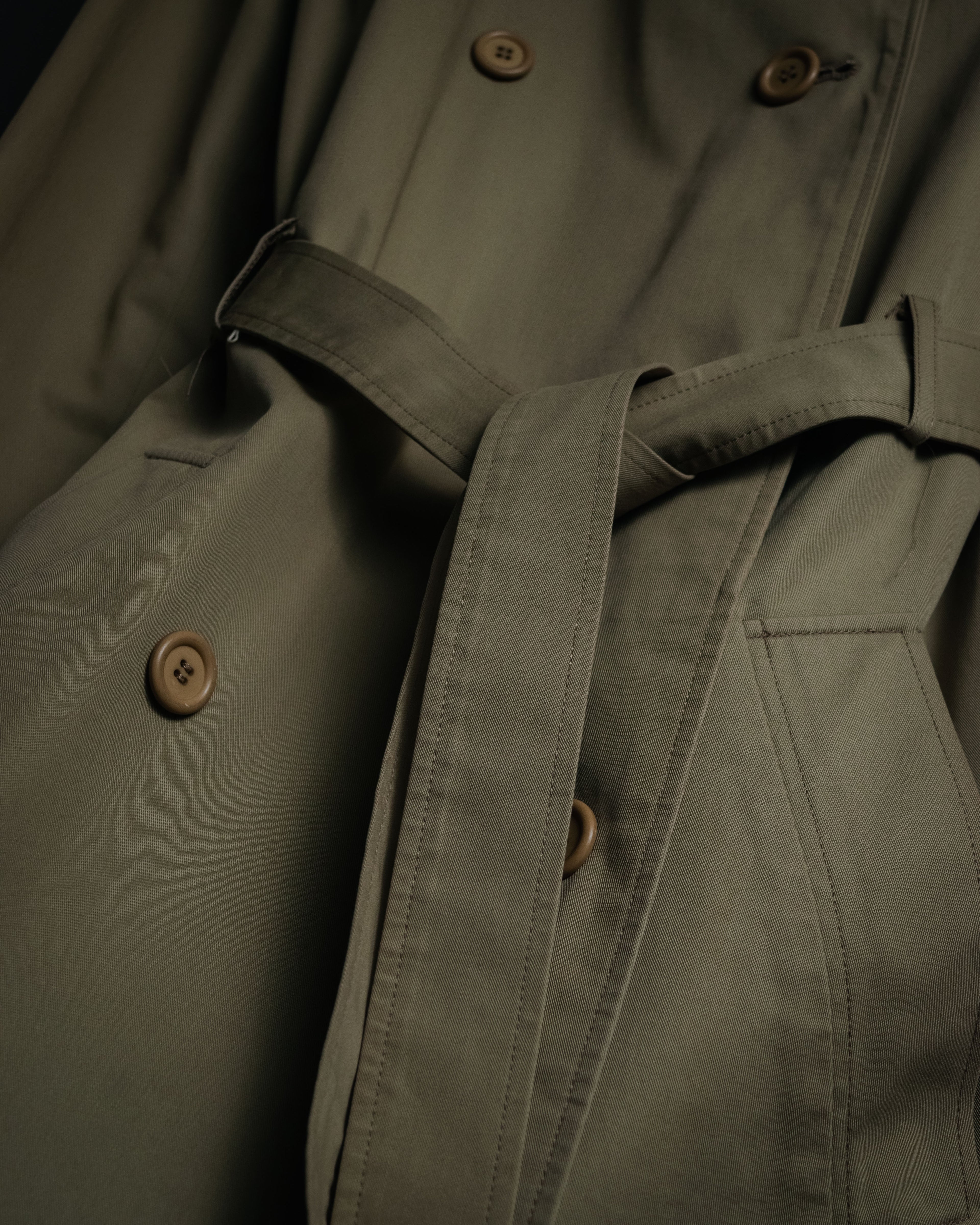 “Yves Saint Laurent” 80’s-90’s Corduroy collar belted trench coat