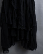 "MCQ Alexander McQueen" 06-10's Puffed sleeve gathered georgette long dress