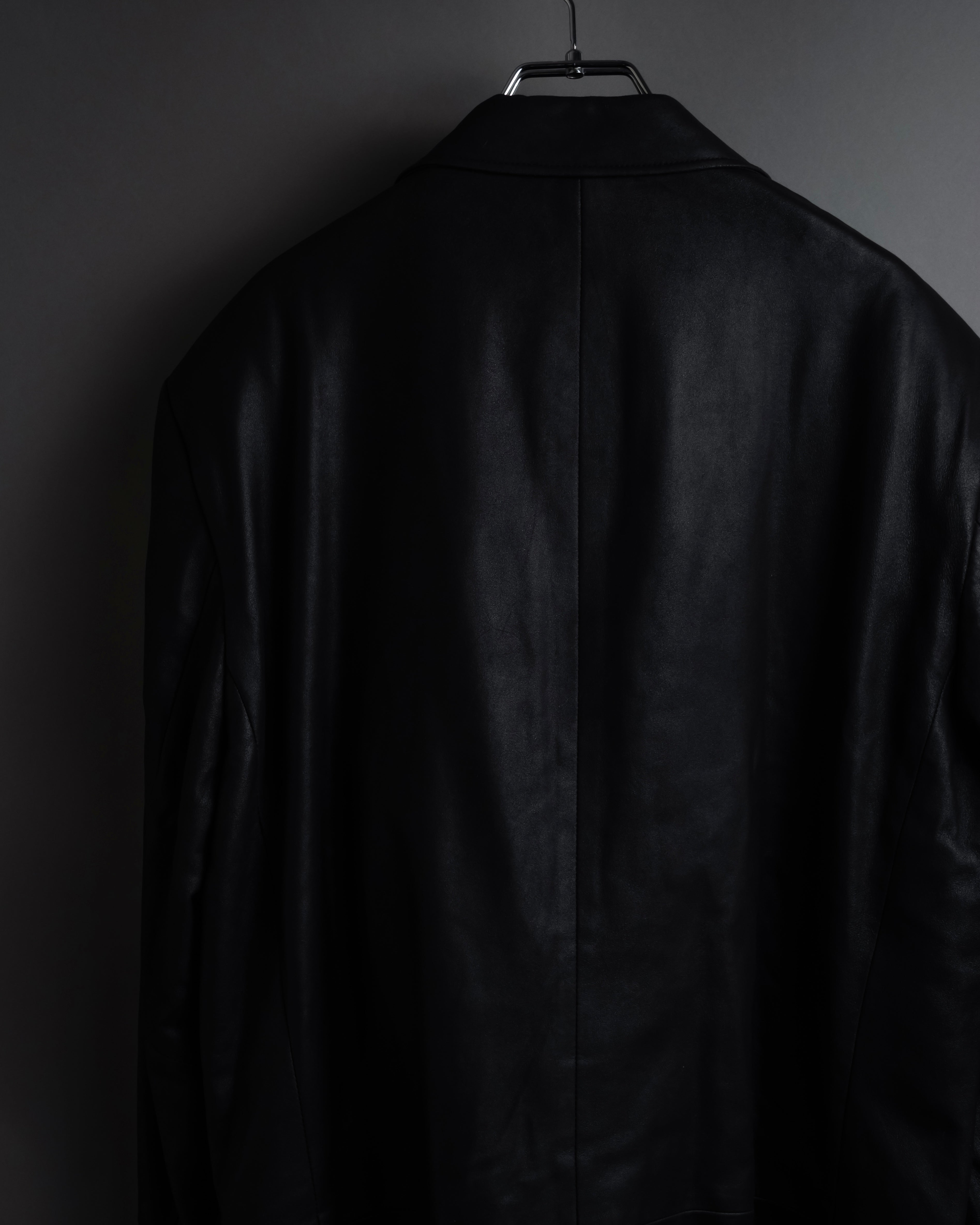 "HUGO BOSS" Oversized calf leather tailored jacket
