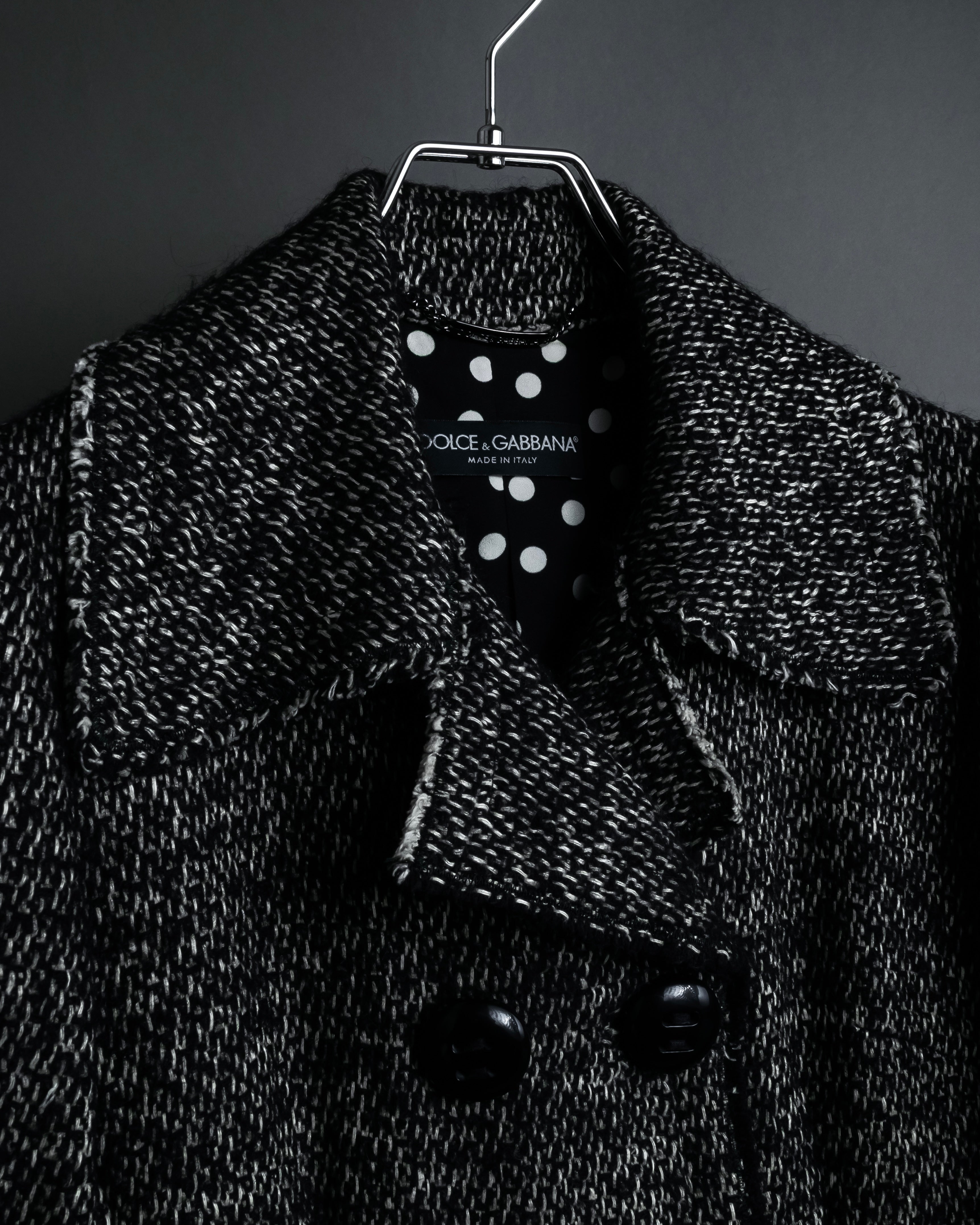 "Dolce & Gabbana" Double-breasted beautiful tweed long coat