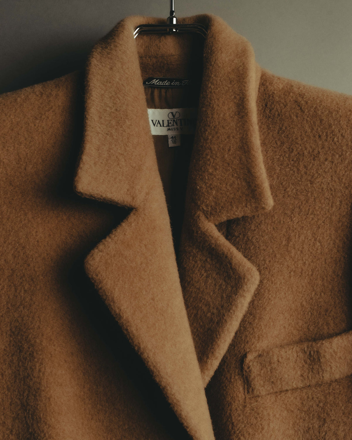 "VALENTINO MISS V" 80's-90's Camel hair single-breasted coat