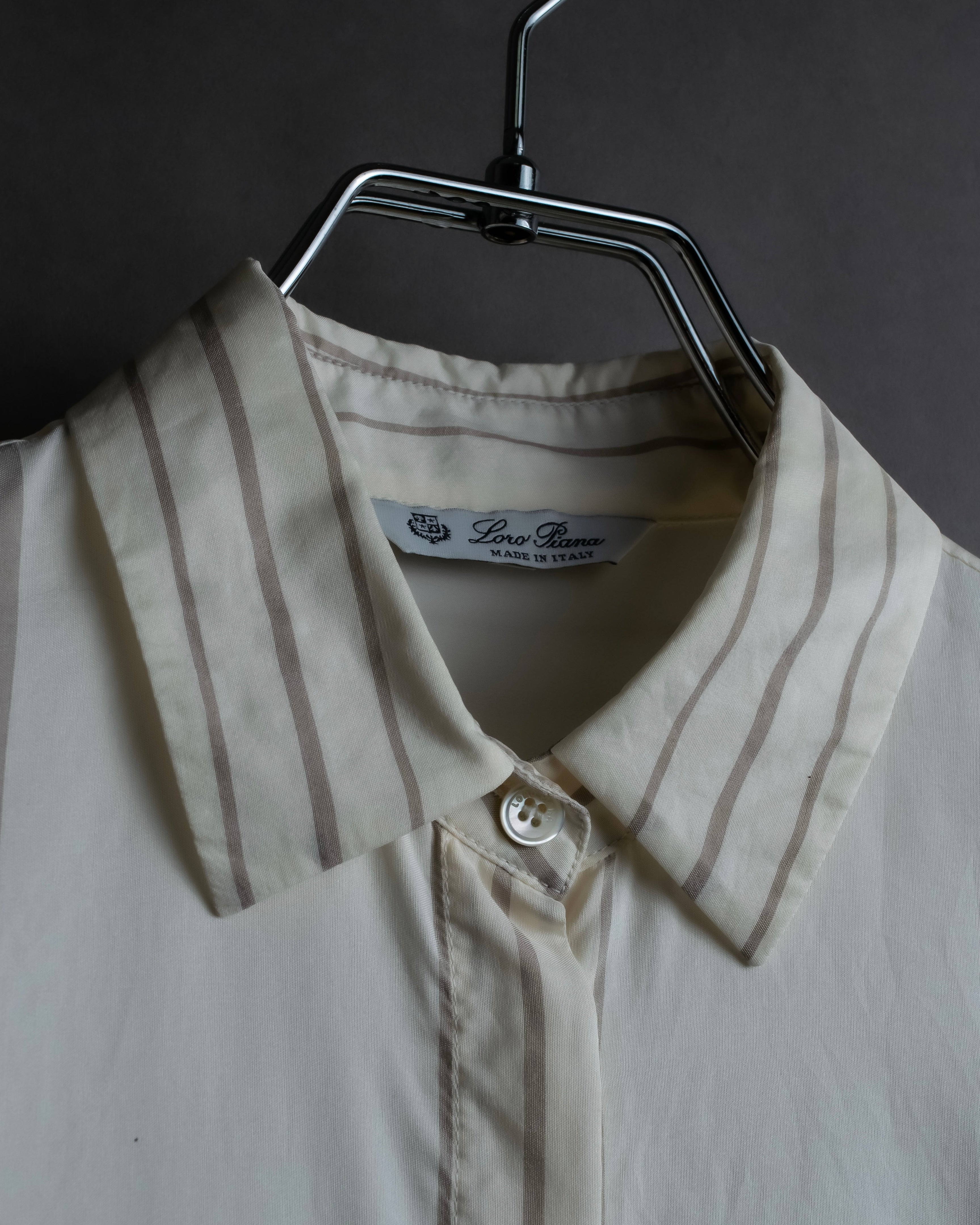 "Loro Piana" Multi-stripe pattern natural color shirt
