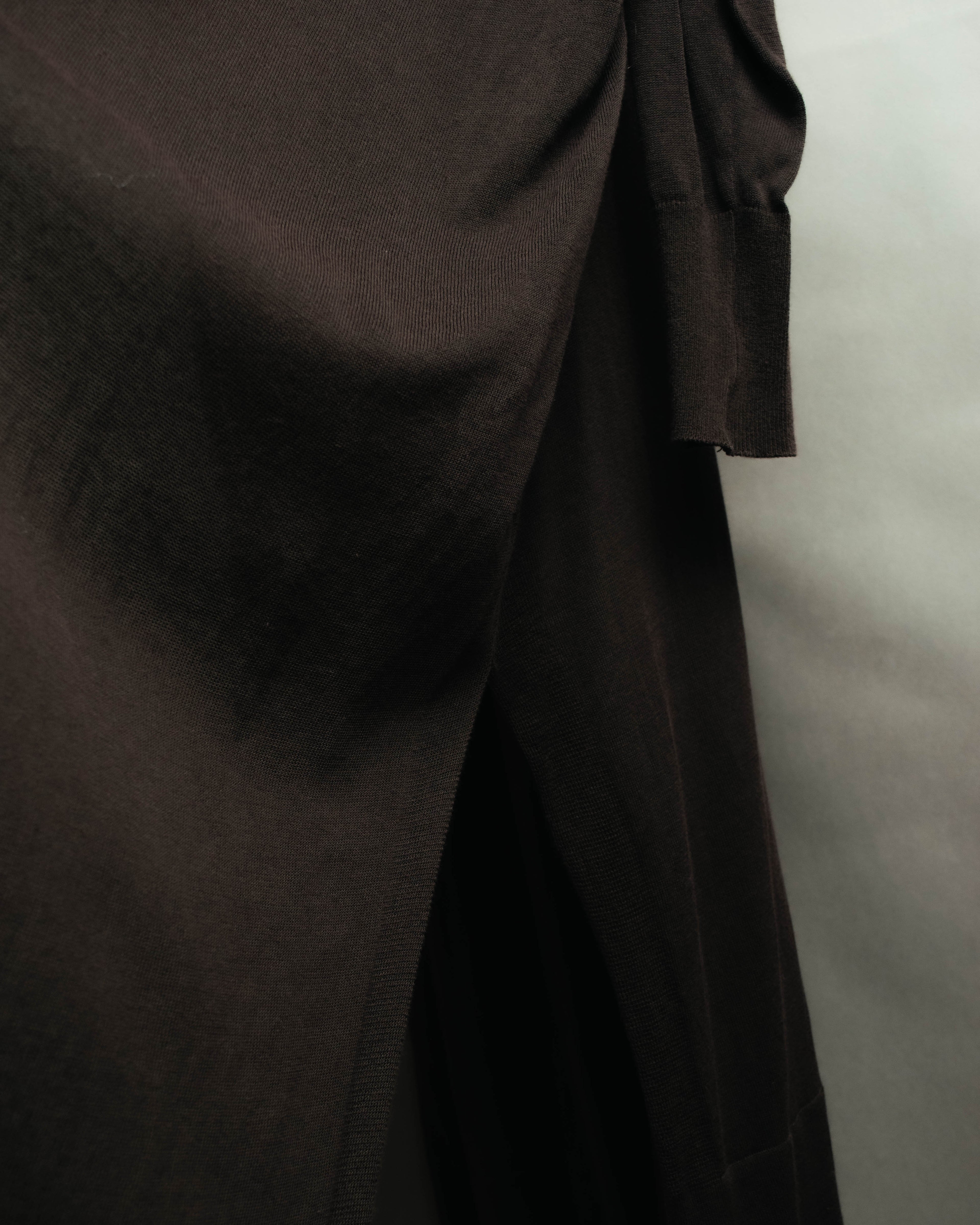 "Hermès" 00's Draped cotton silk long cardigan