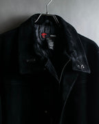 "VERSACE sport"
Stand collar double zipper suede blouson